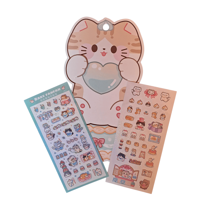 Set 2 hojas de stickers Gatos 2