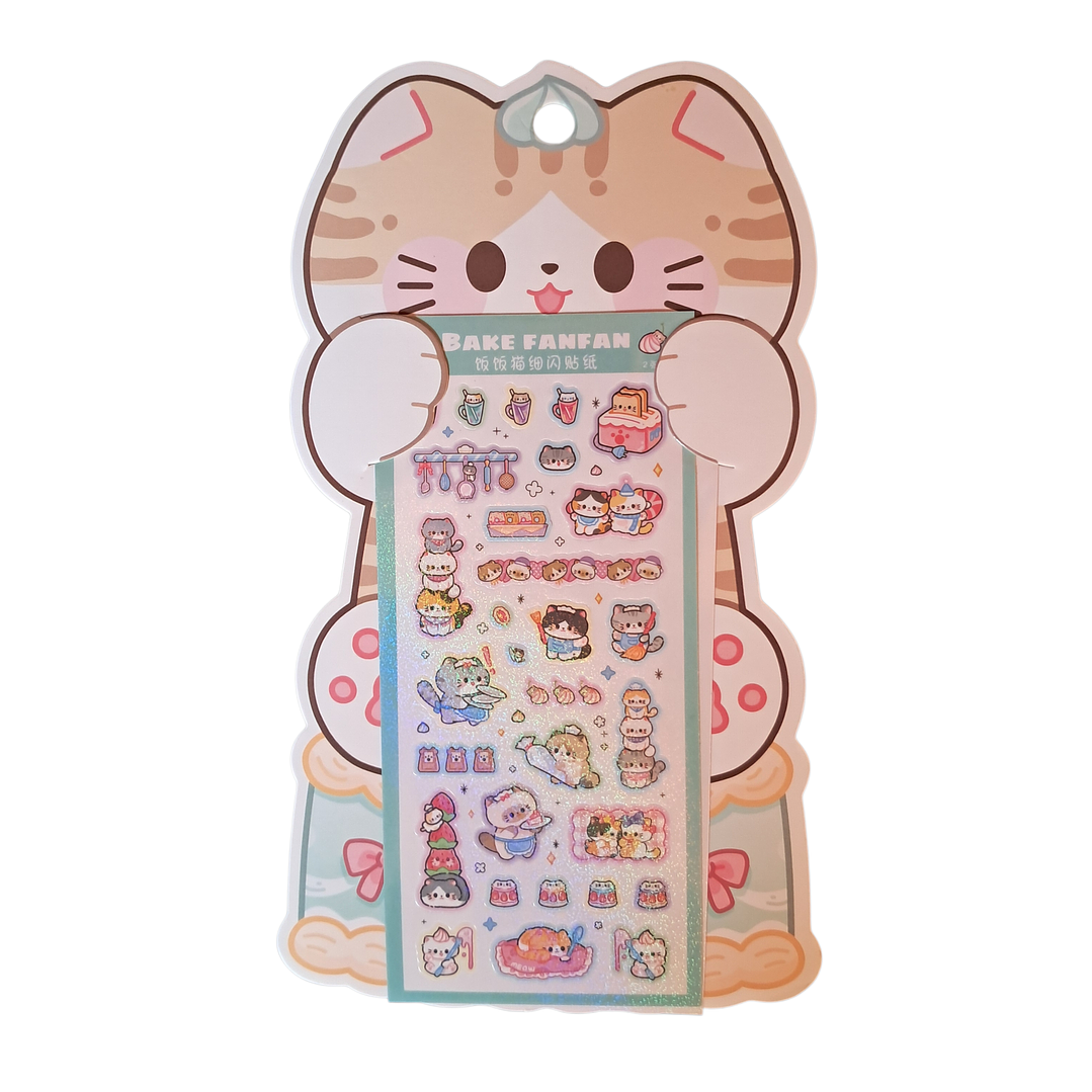 Set 2 hojas de stickers Gatos 1