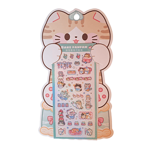 Set 2 hojas de stickers Gatos
