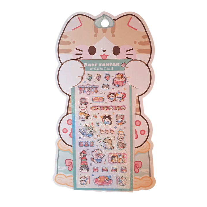 Set 2 hojas de stickers Gatos 1