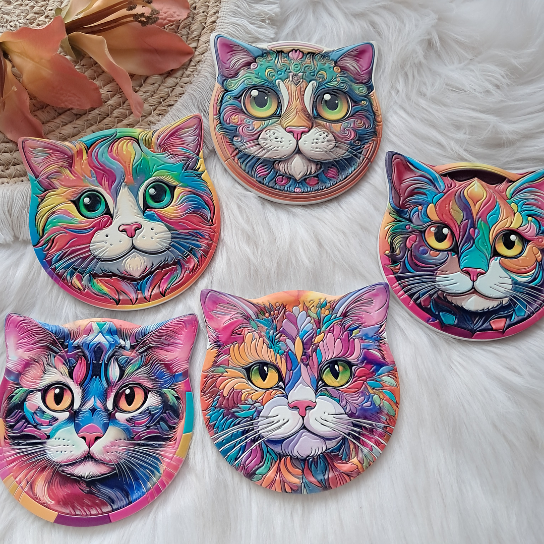 Posavasos Gatos Colores 1