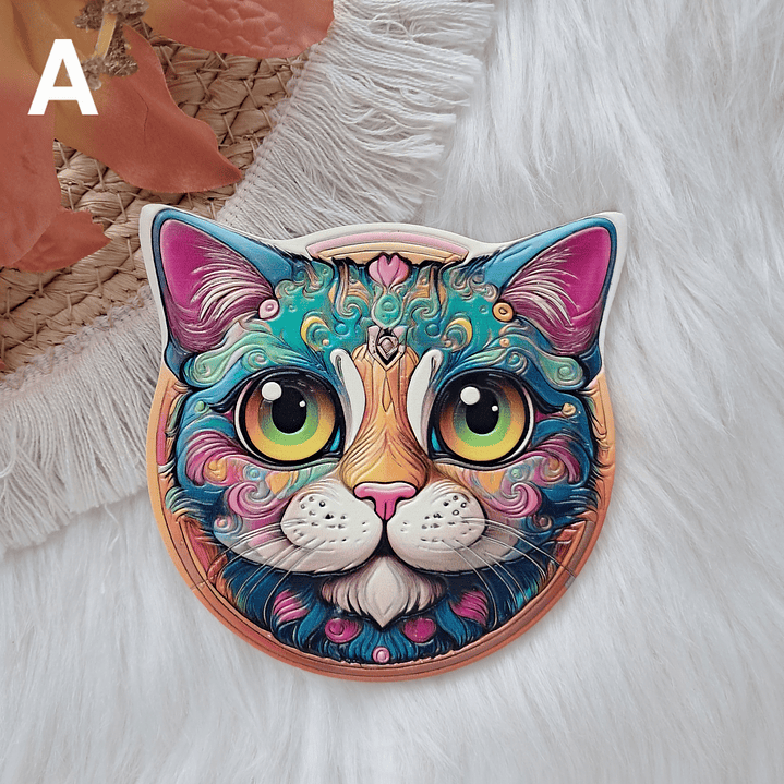 Posavasos Gatos Colores 2