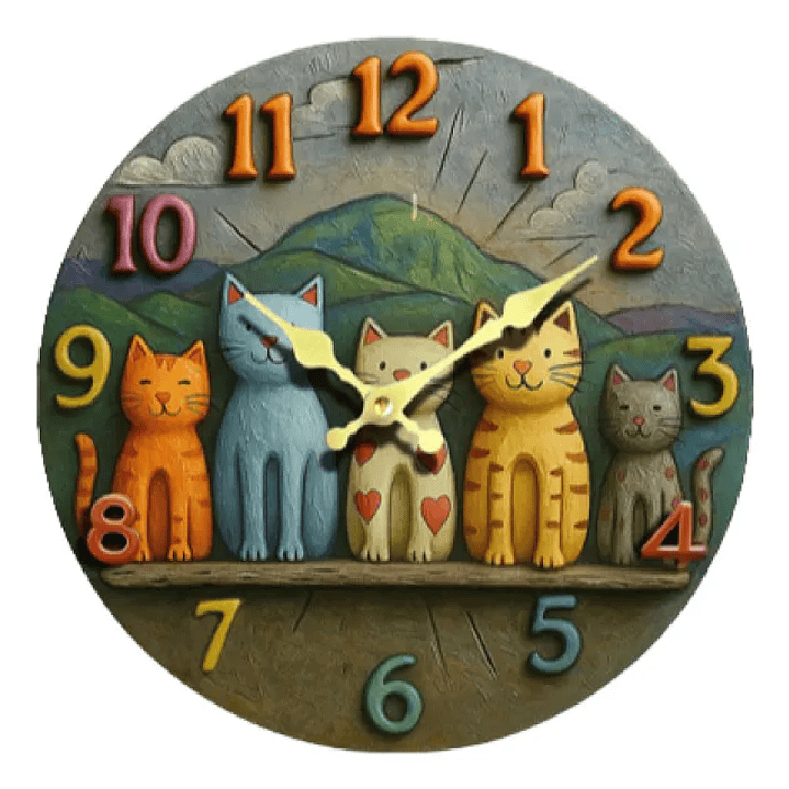 Reloj Mural Gatos  7