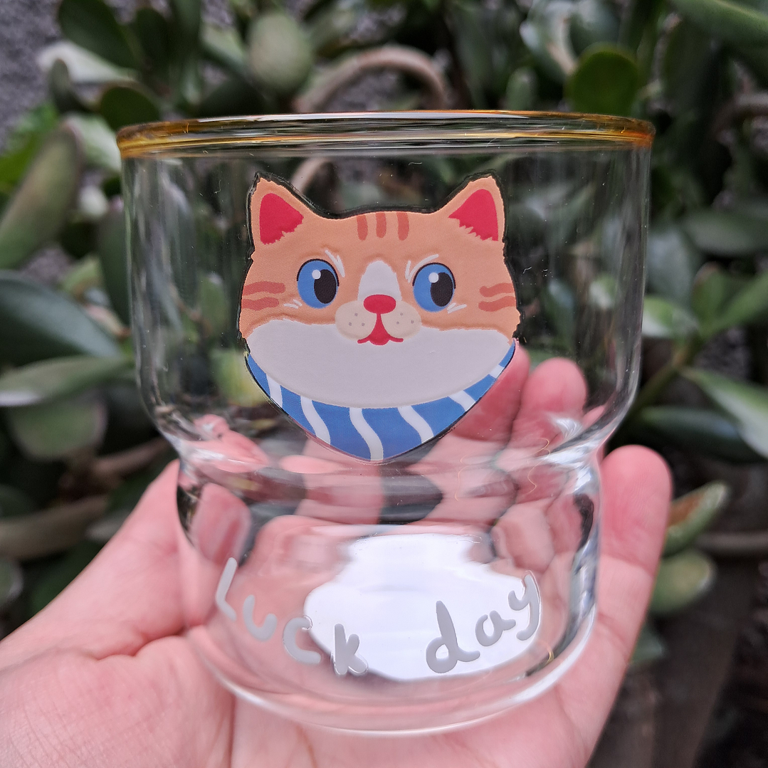 Set de 3 Vasos de Vidrio Gatitos 4