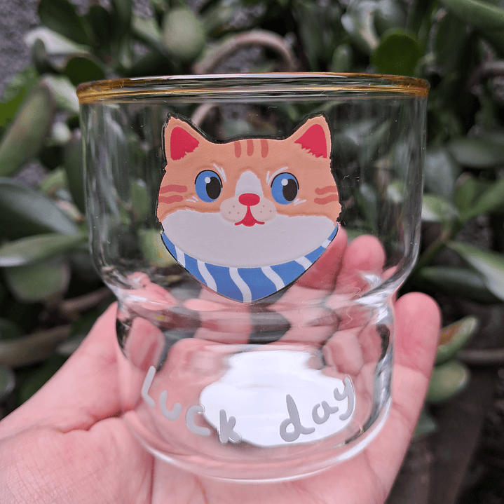 Set de 3 Vasos de Vidrio Gatitos 4