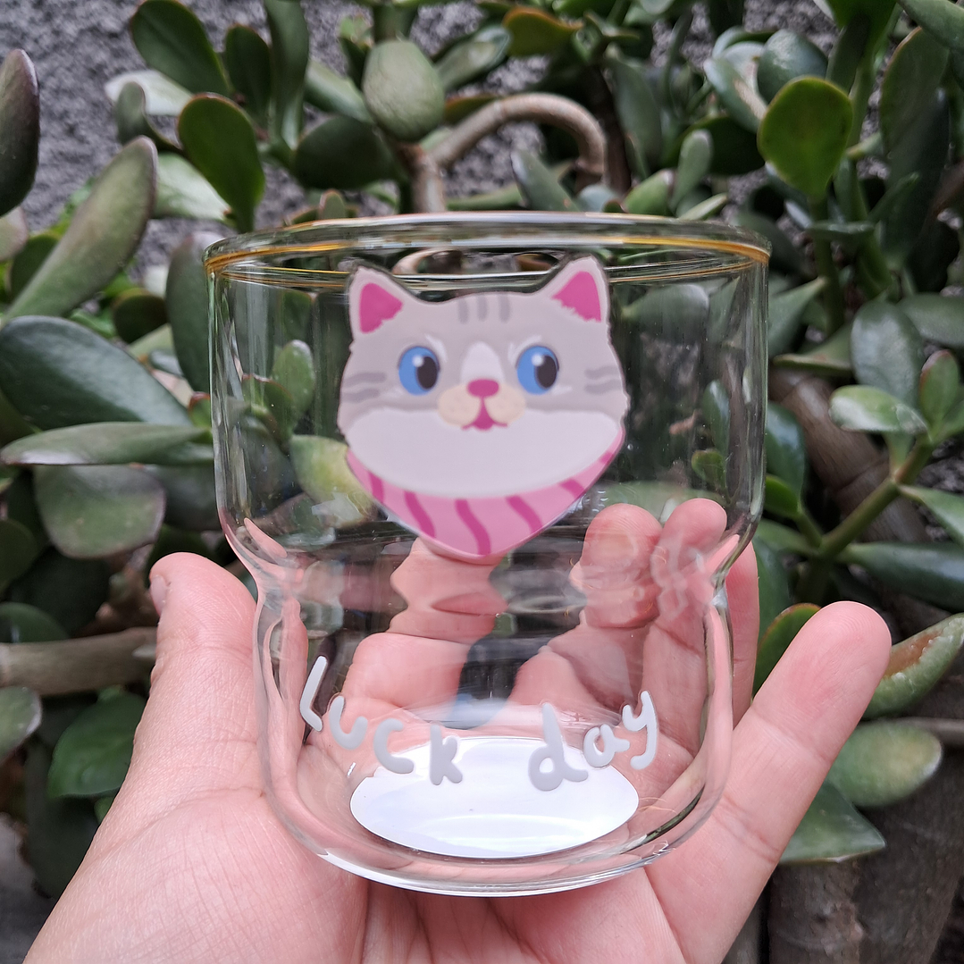 Set de 3 Vasos de Vidrio Gatitos 5