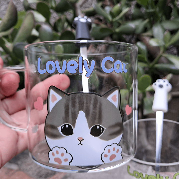 Set 2 Tazas Vidrio Gatitos 2