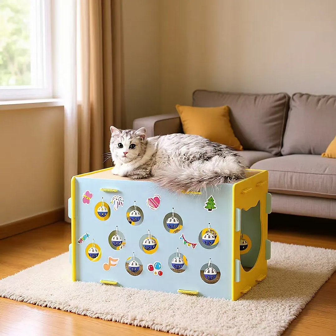 Casa Interactiva con Rascador para Gatos  3