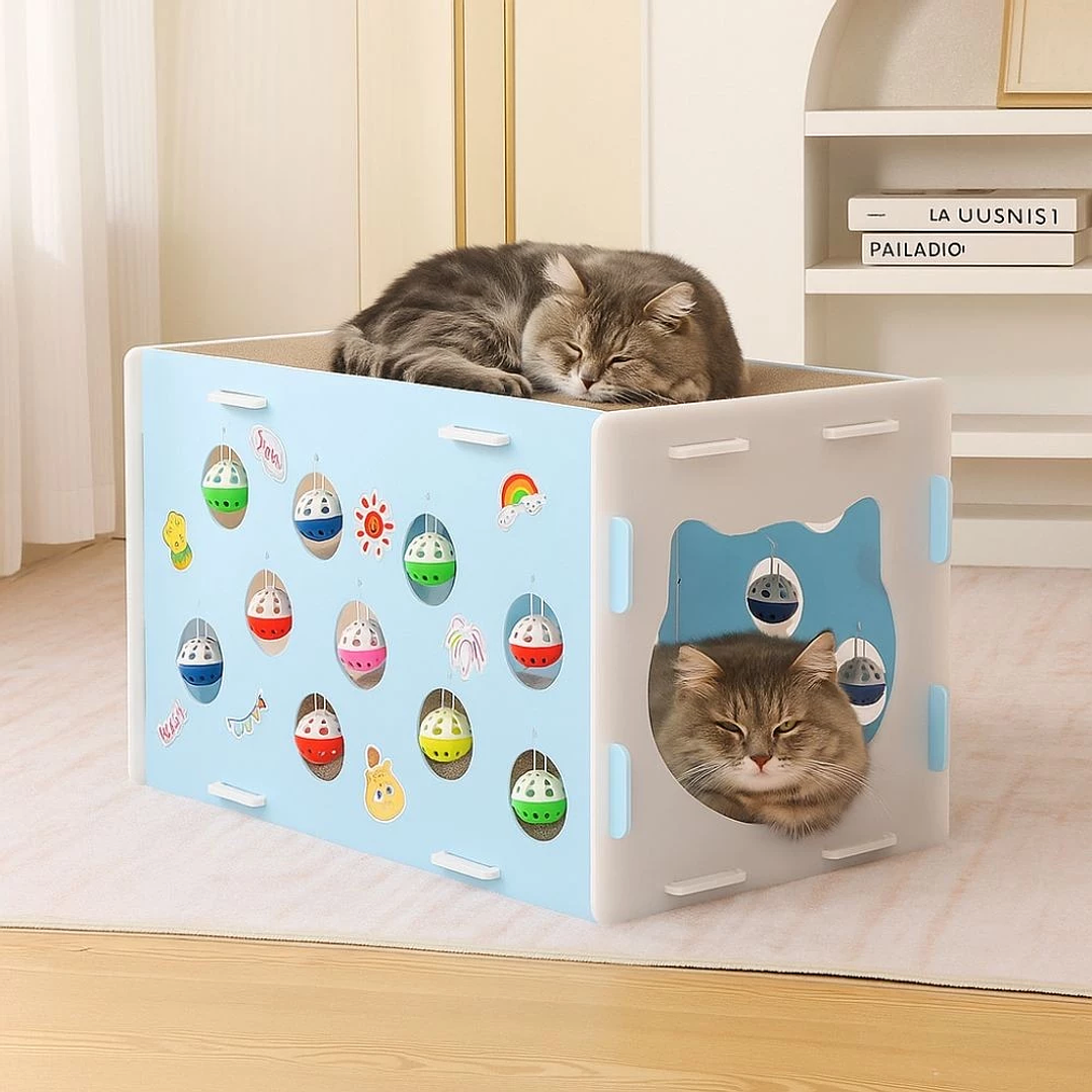 Casa Interactiva con Rascador para Gatos  1