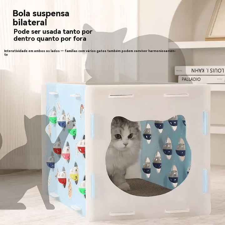 Casa Interactiva con Rascador para Gatos  7