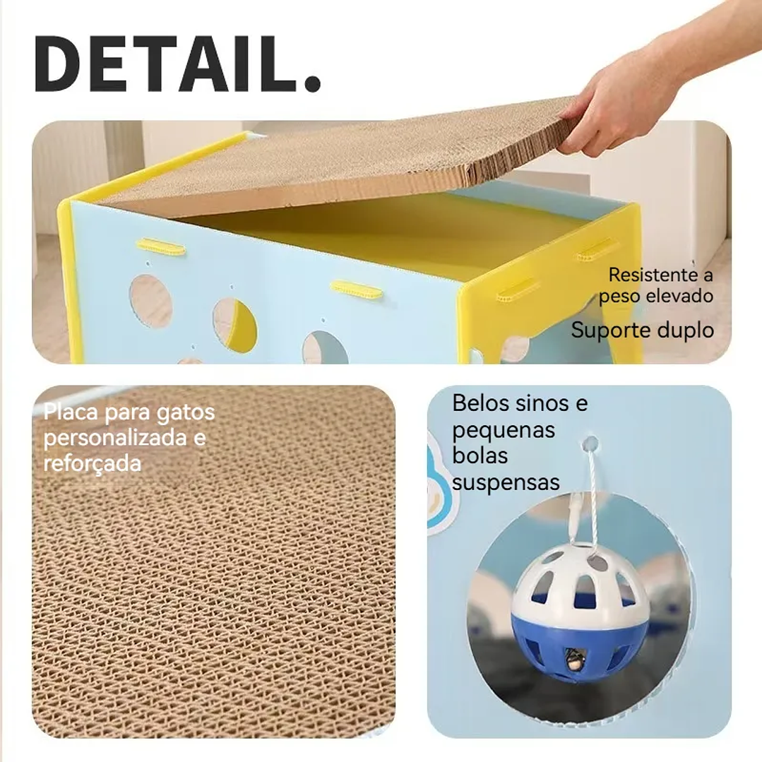 Casa Interactiva con Rascador para Gatos  8