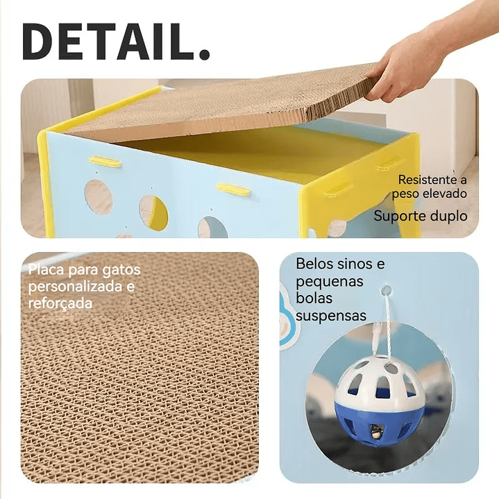 Casa Interactiva con Rascador para Gatos  8
