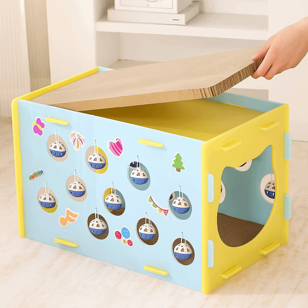 Casa Interactiva con Rascador para Gatos  9