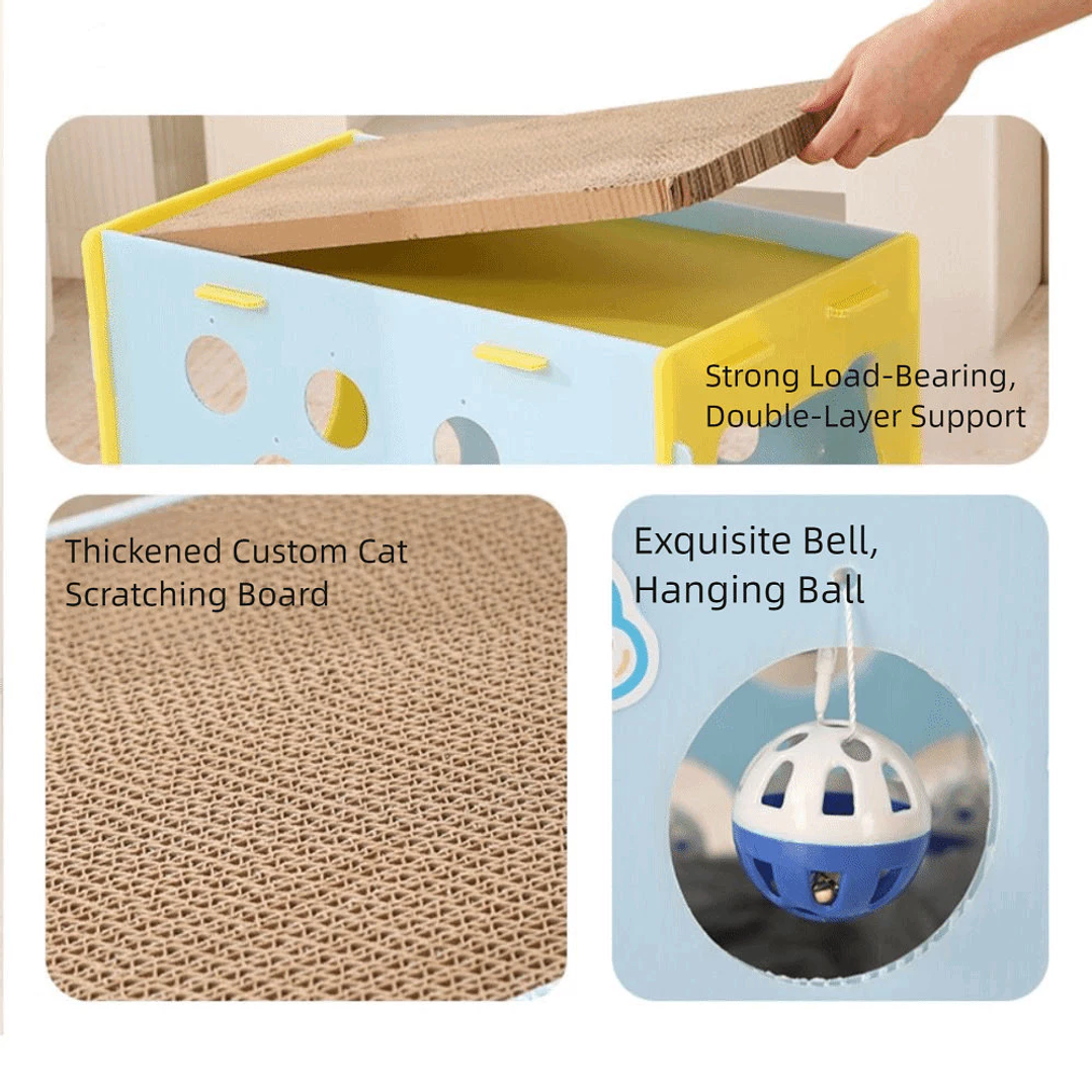 Casa Interactiva con Rascador para Gatos  12