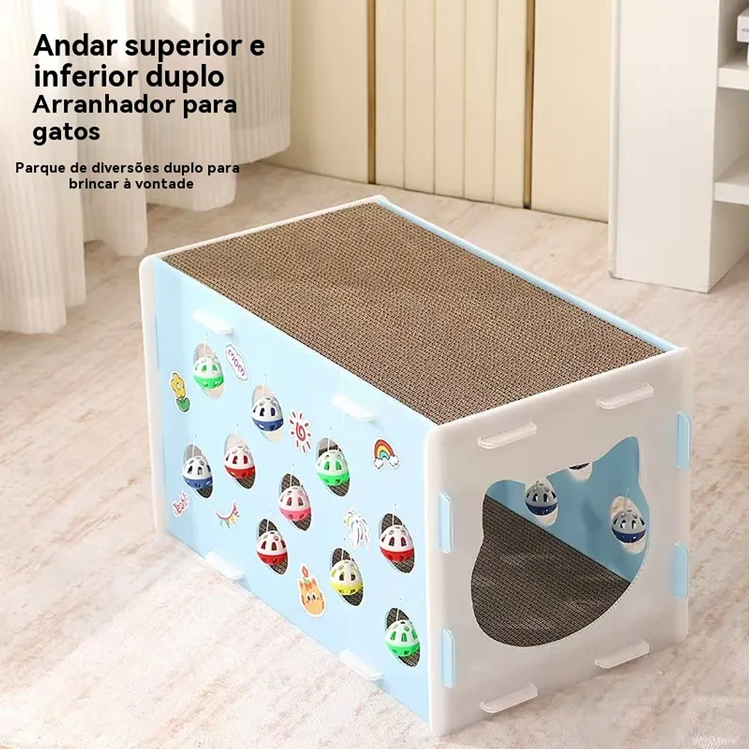 Casa Interactiva con Rascador para Gatos  13