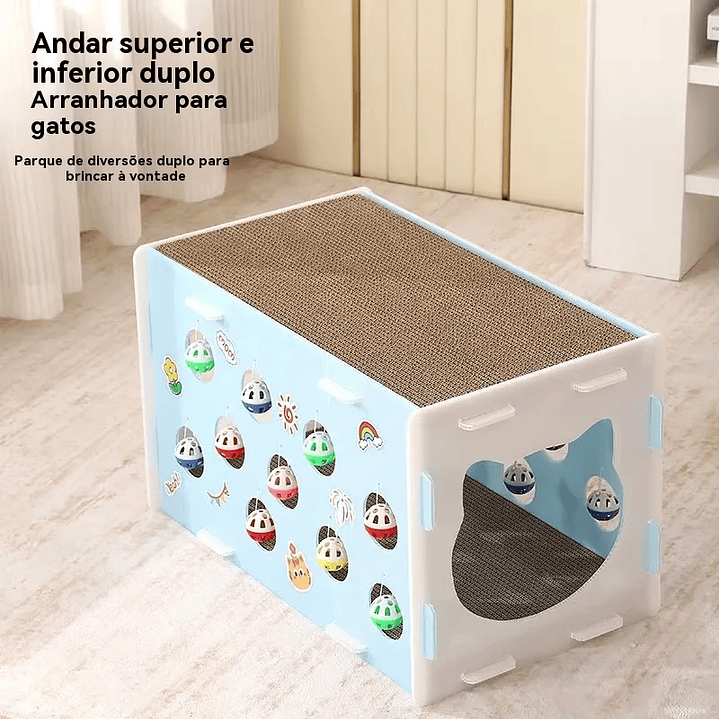 Casa Interactiva con Rascador para Gatos  13
