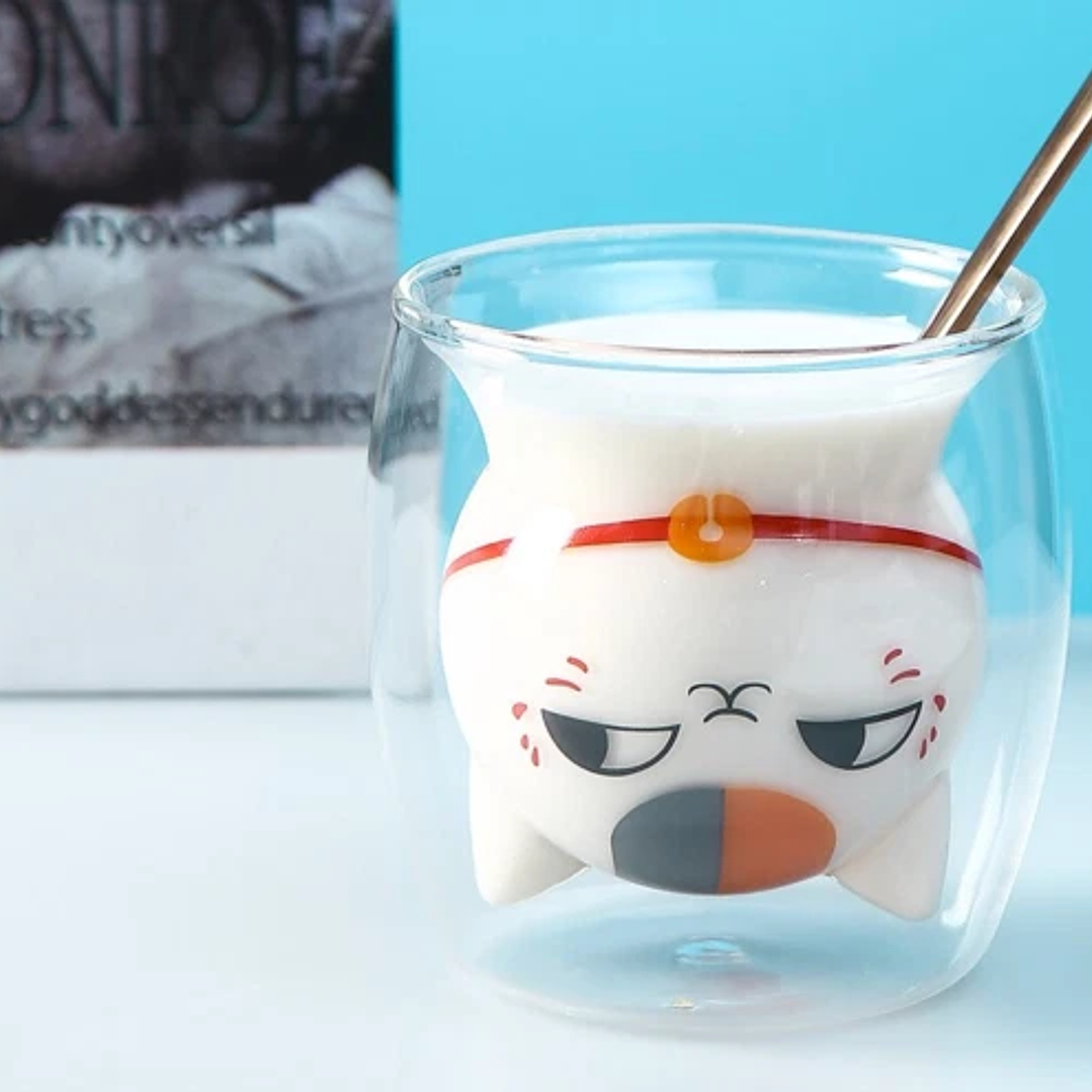 Vaso de Vidrio Gato Nyanko-Sensei 2