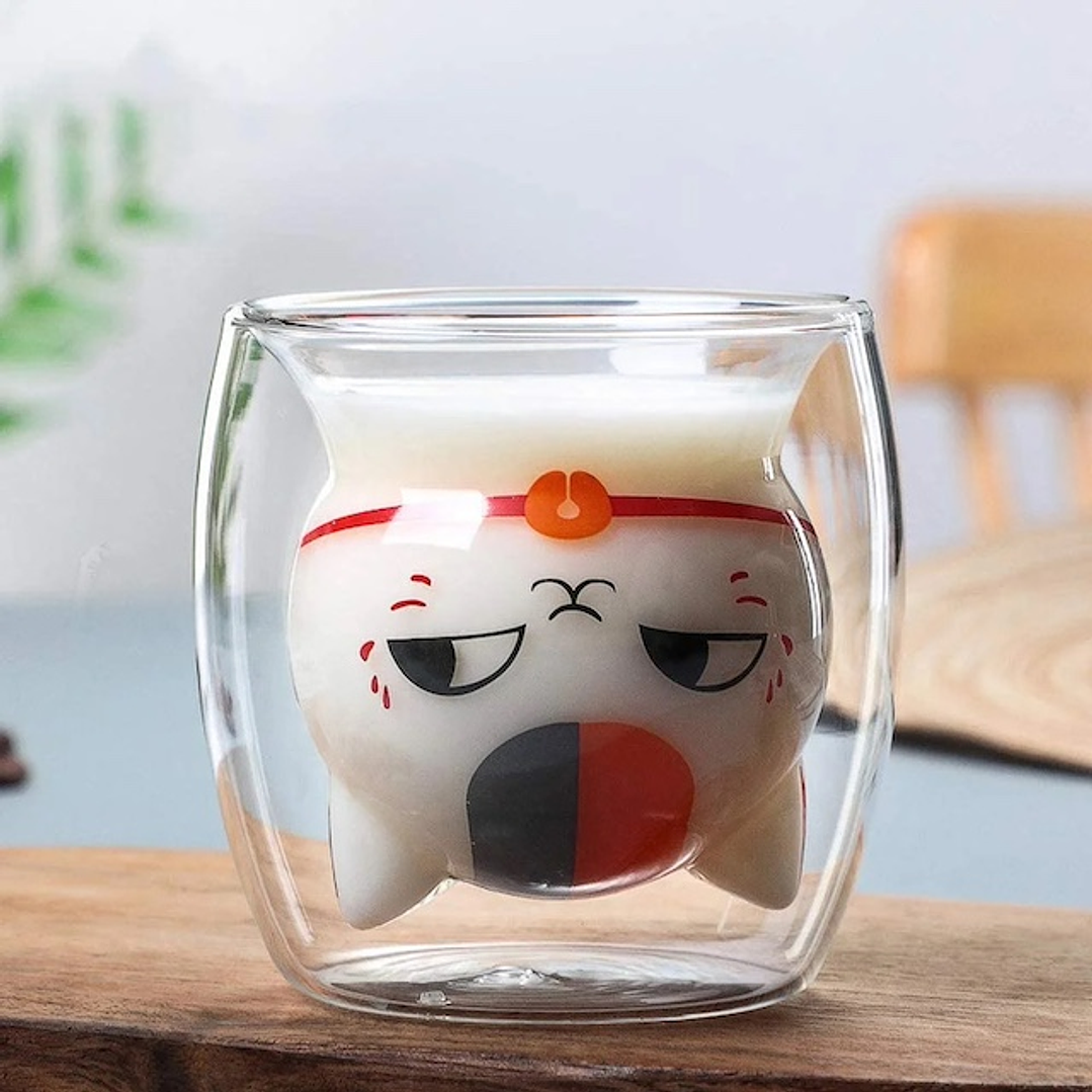 Vaso de Vidrio Gato Nyanko-Sensei 7