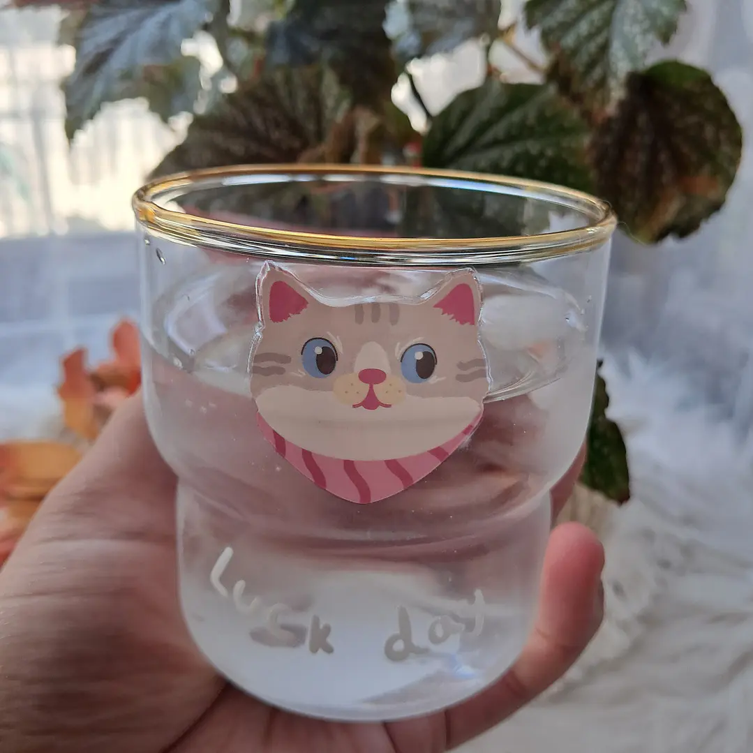 Set de 3 Vasos de Vidrio Gatitos 6