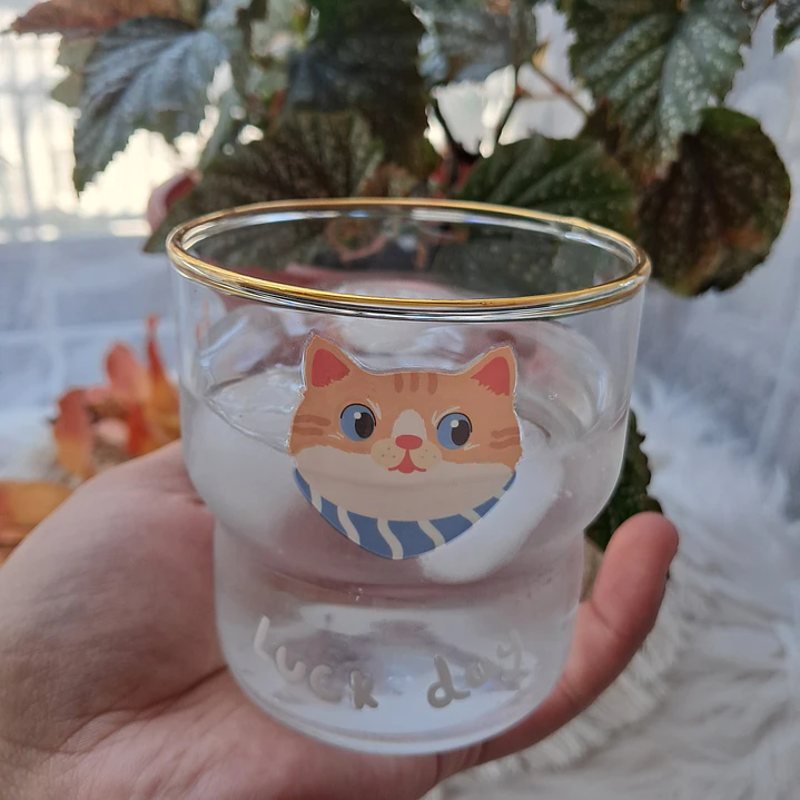 Set de 3 Vasos de Vidrio Gatitos 7