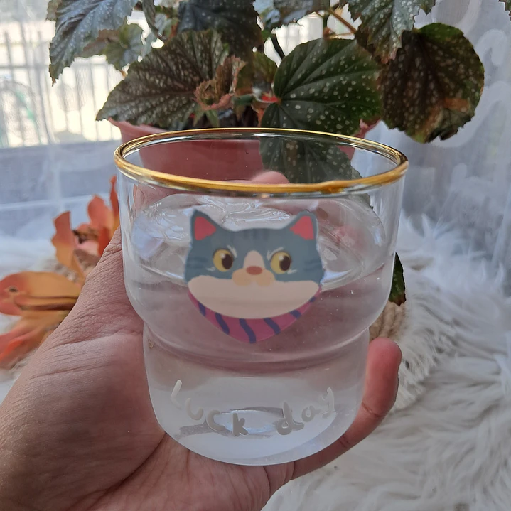 Set de 3 Vasos de Vidrio Gatitos 8