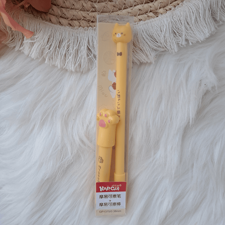 Lápiz Gatito tinta borrable 5