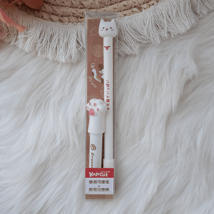 Lápiz Gatito tinta borrable 6