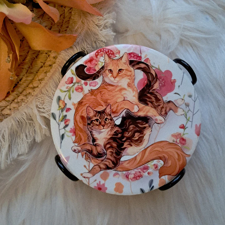 Set 6 Posavasos Gatos con Soporte 3