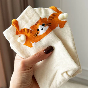 Calcetines Gato Naranja 