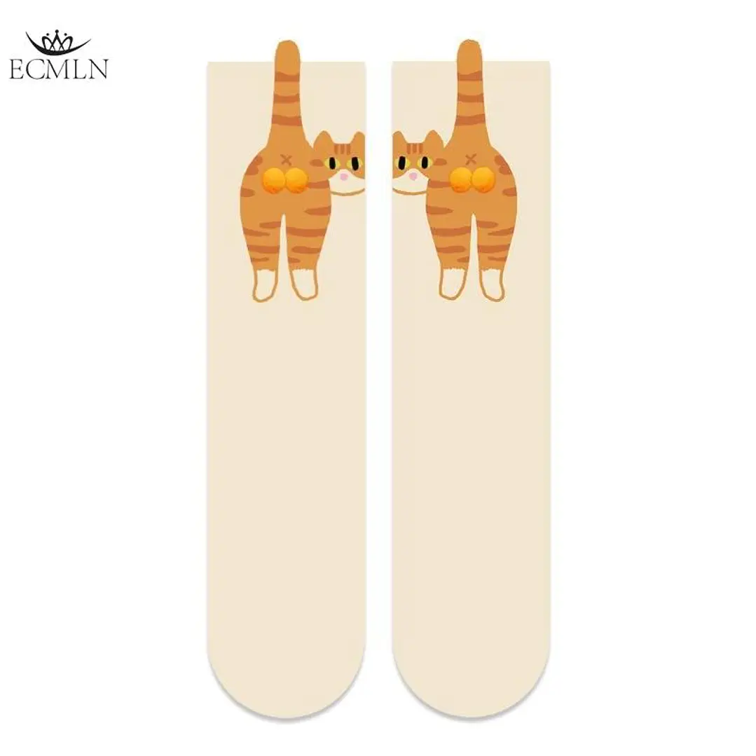 Calcetines Gato Naranja Bolitas 4