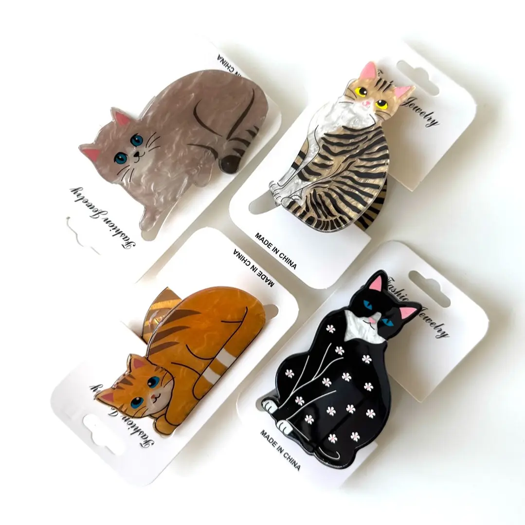 Pizas para el Cabello diseño Gato  1