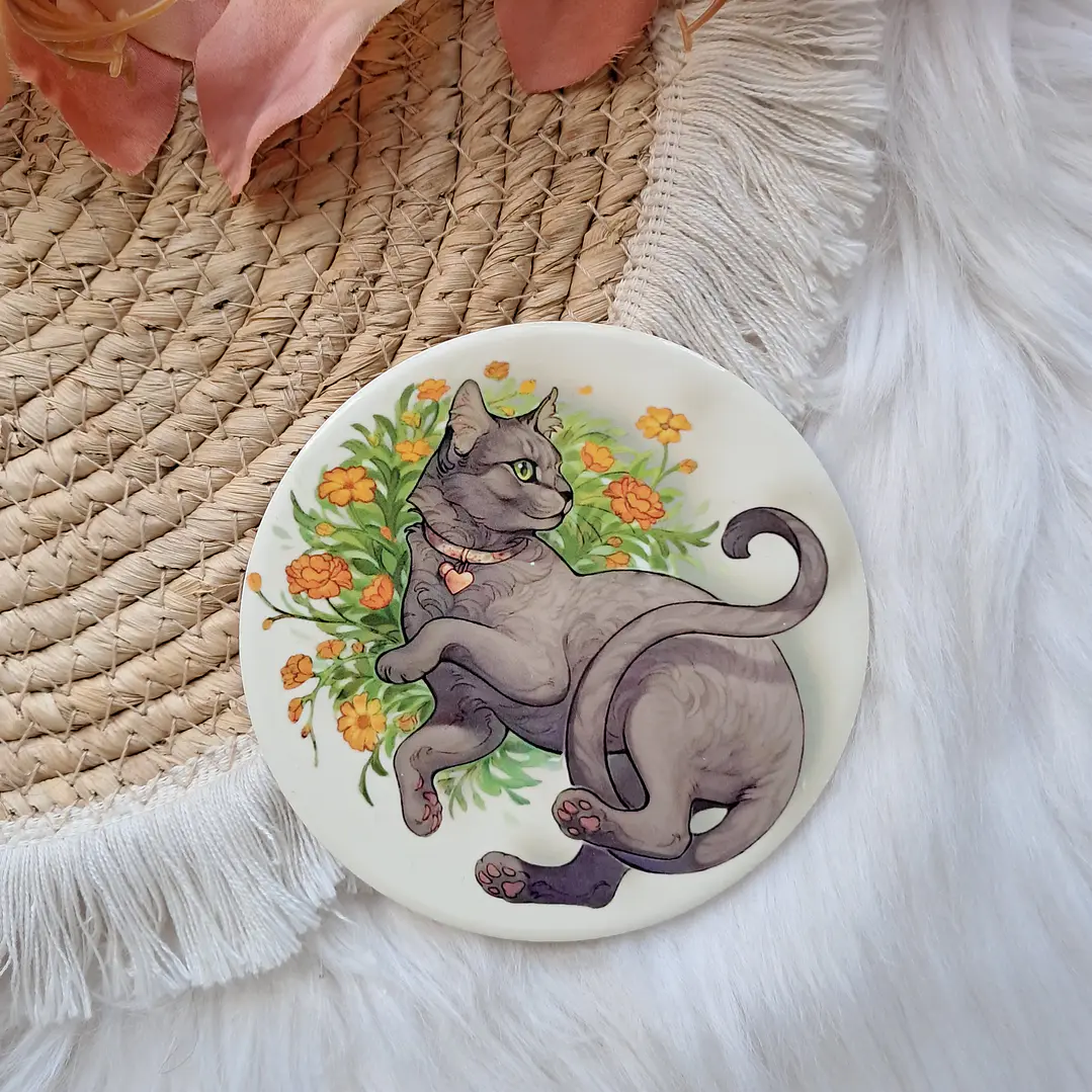 Set 6 Posavasos Gatos con Soporte 7