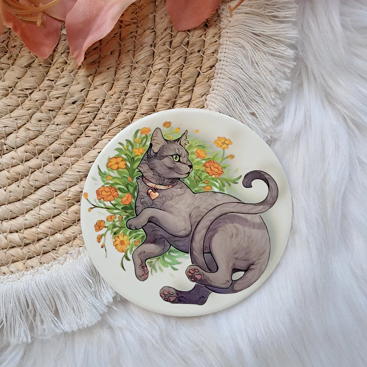 Set 6 Posavasos Gatos con Soporte 7
