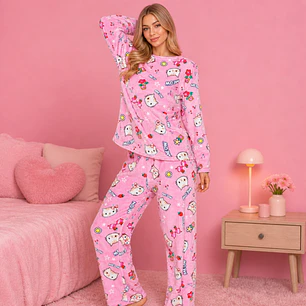 Pijama de Plush diseño Gatos 