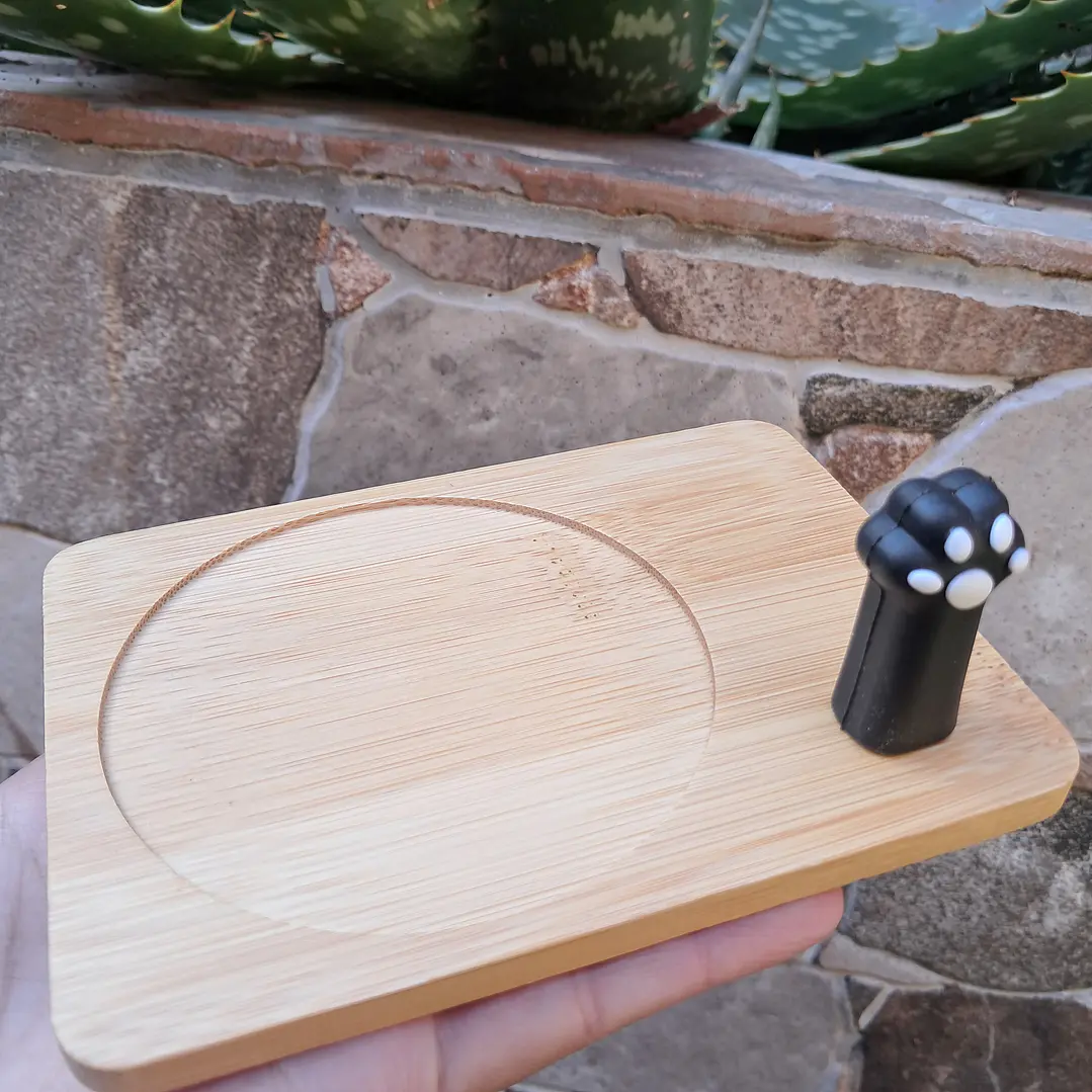 Taza de Vidrio con Soporte de Madera  4