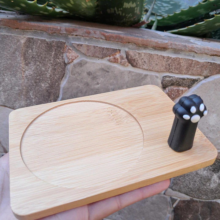 Taza de Vidrio con Soporte de Madera  4