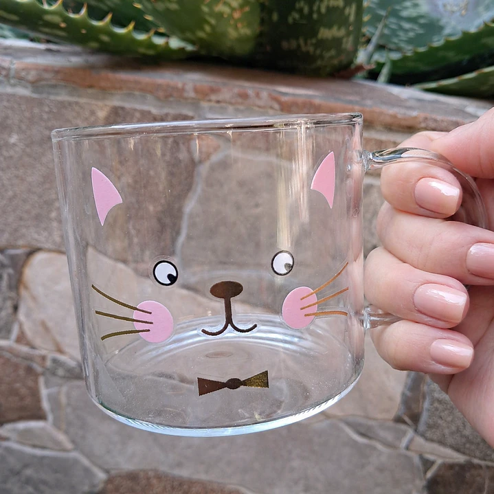 Taza de Vidrio con Soporte de Madera  2