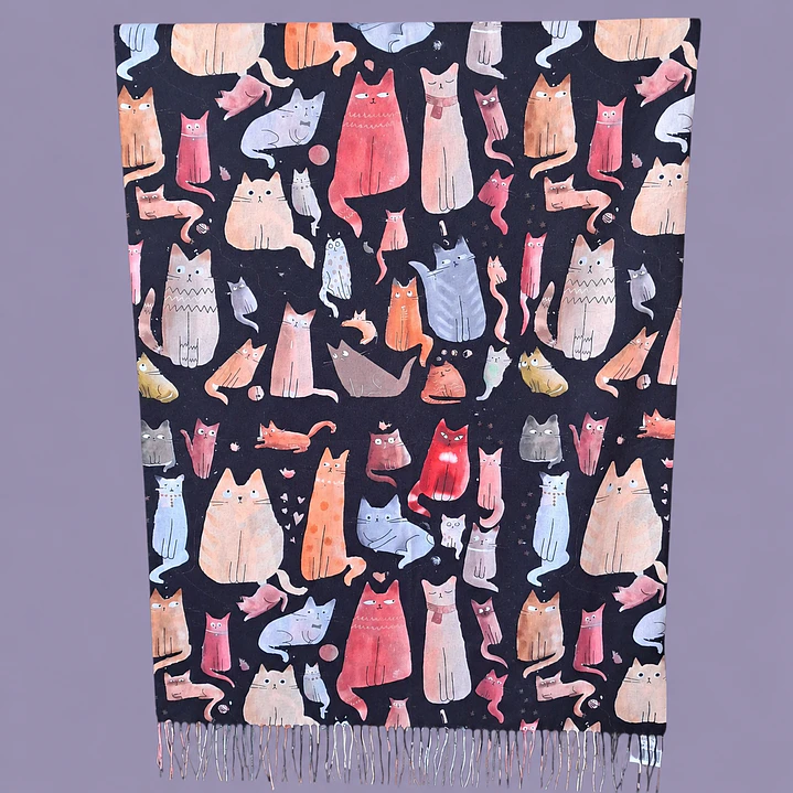 Maxi Bufanda Gatos Cute 5