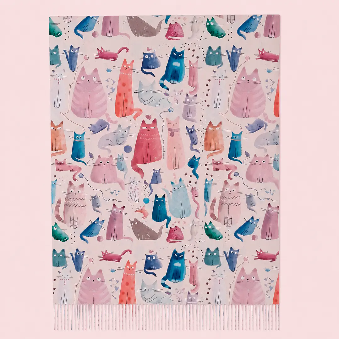 Maxi Bufanda Gatos Cute 7