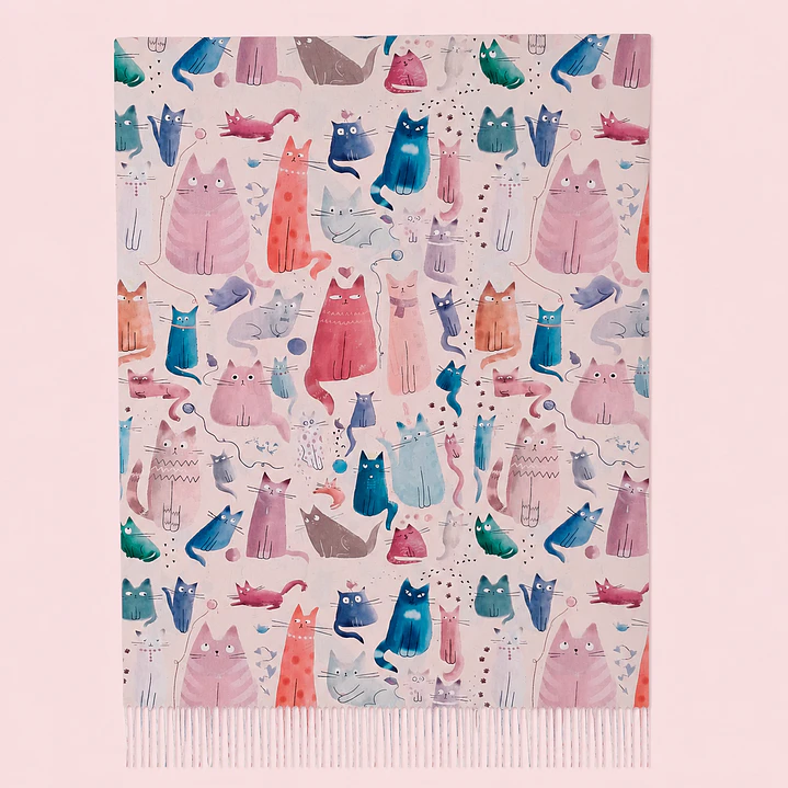 Maxi Bufanda Gatos Cute 7