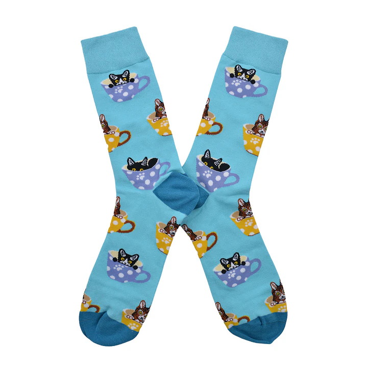 Calcetines Gatos en Tazas 2