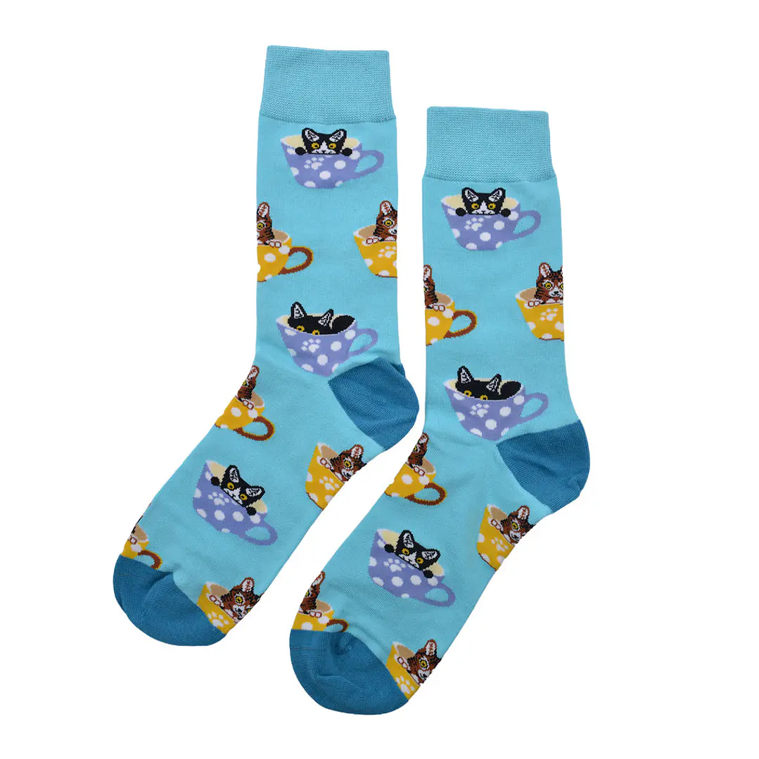 Calcetines Gatos en Tazas 3