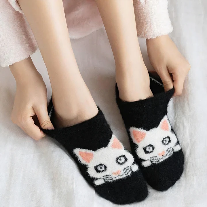 Calcetines Puntillas de Invierno Gato Blanco 1