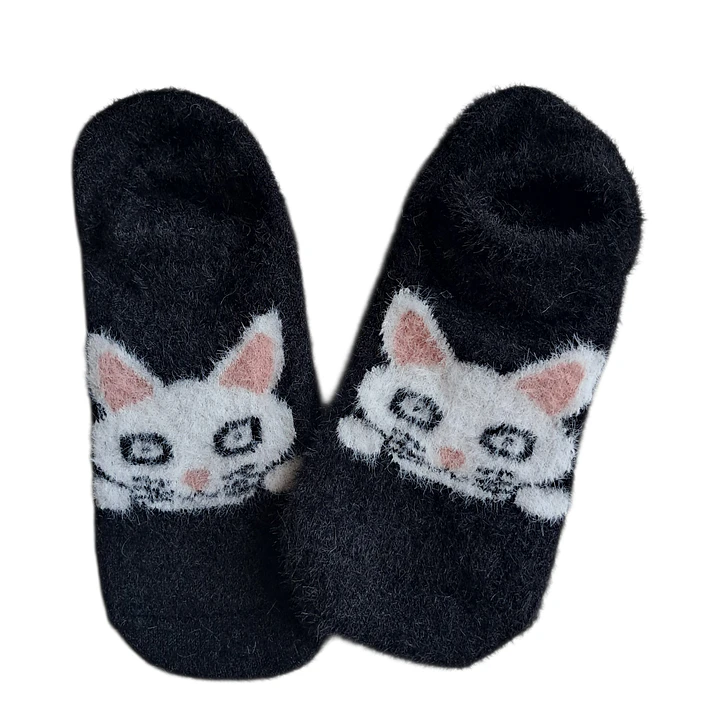 Calcetines Puntillas de Invierno Gato Blanco 2