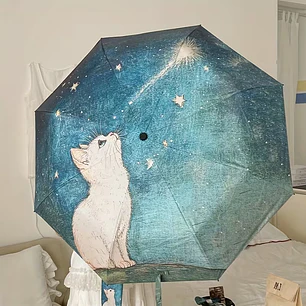 Paraguas de Cartera Gato Blanco 