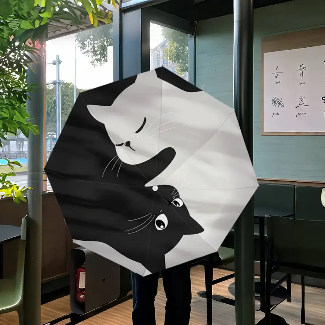 Paraguas de Cartera Gatos Yin Yang 8