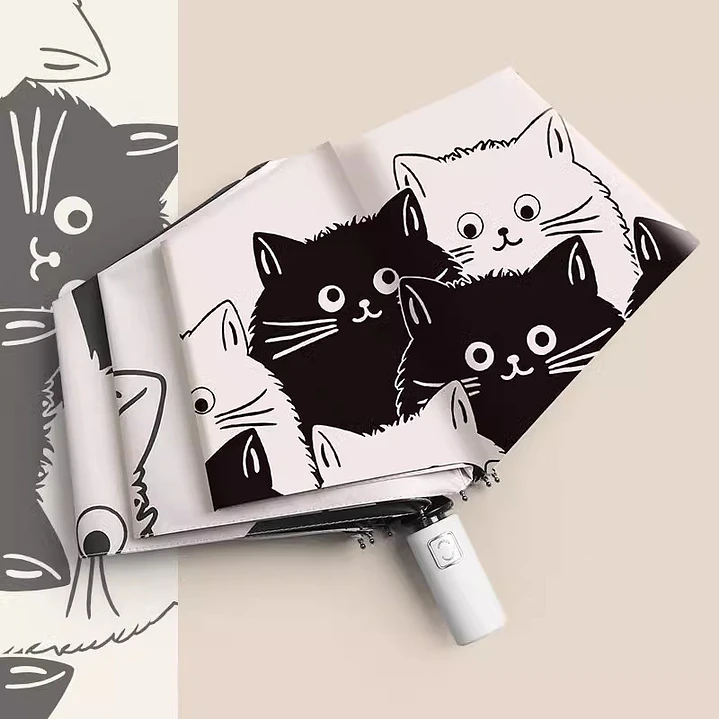 Paraguas de Cartera Gatos Blancos Y negros 2