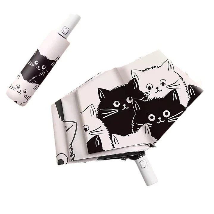 Paraguas de Cartera Gatos Blancos Y negros 6
