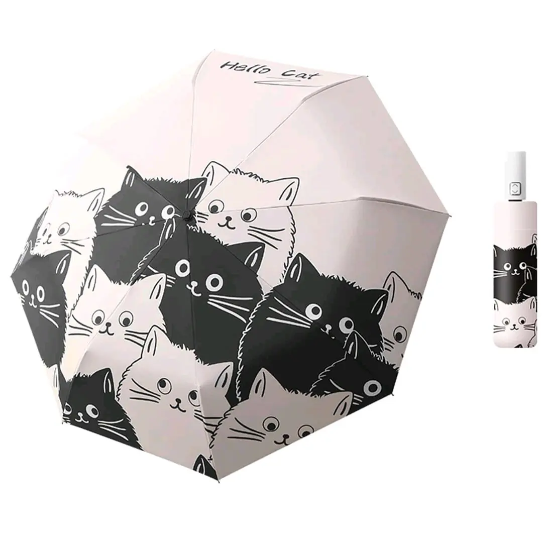 Paraguas de Cartera Gatos Blancos Y negros 7