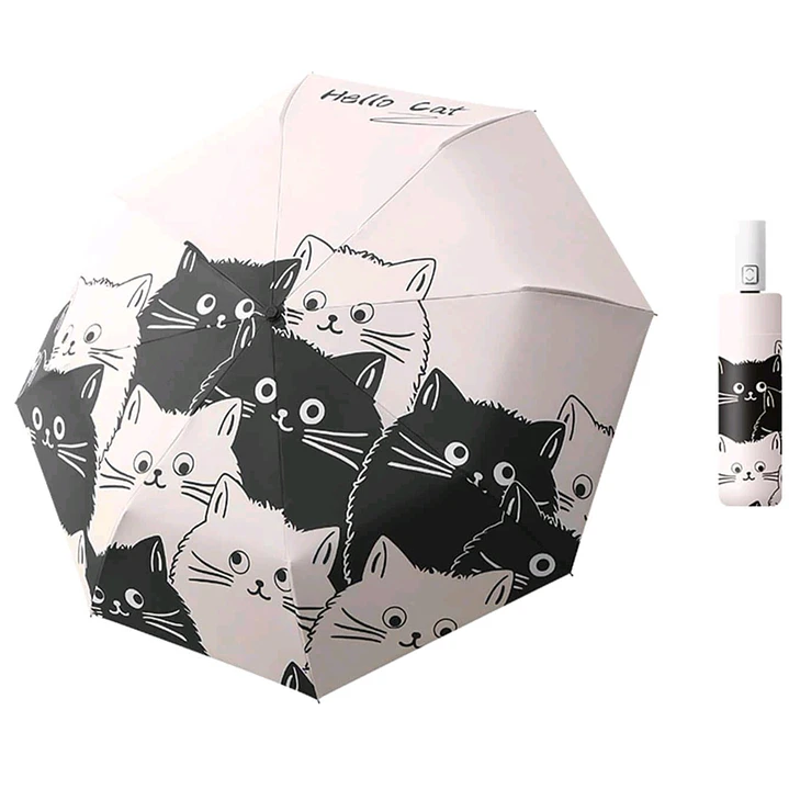 Paraguas de Cartera Gatos Blancos Y negros 7